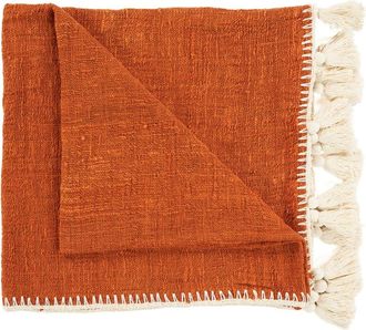 Bazar Bizar Colcha de algod&oacute;n en terracota 246x126x1 cm