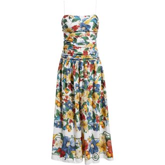Farm Rio Tropi Ruched Maxi Sundress in Tropi Off-White at Nordstrom, Size Xx-Small