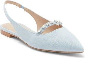 Stuart Weitzman Faux Pearl Slingback Pump in Light Blue at Nordstrom Rack, Size 10.5