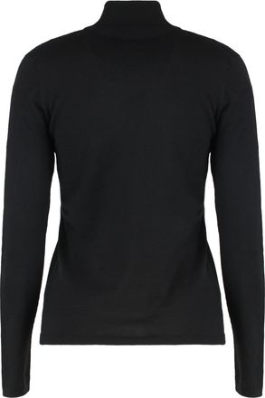 Max Mara Womens Cashmere Long-Sleeved High Collar Top Black Knitwear Sweater