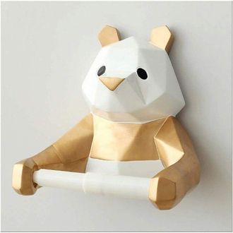 OEM Portarrollos De Papel Higi&eacute;nico Geom&eacute;trico Con Dise&ntilde;o De Panda Negro, Decoraci&oacute;n De Pared Para Ba&ntilde;o - Dorado