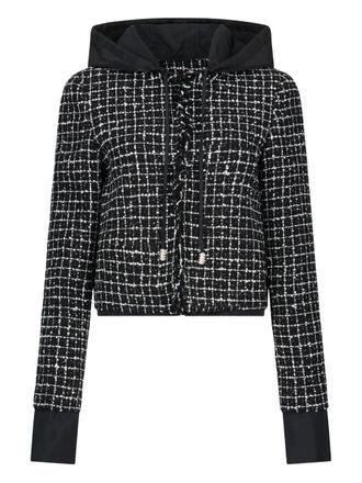Liu Jo boucl&eacute; frayed jacket - Black