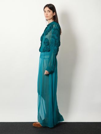 Dries Van Noten Womens Skirt Scarlett Silk Green