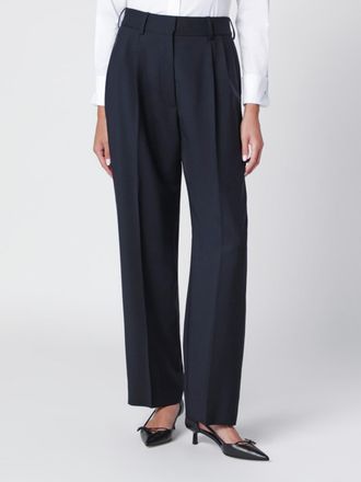 Blaz&eacute; Milano Pantaloni palazzo a vita alta in lana vergine e mohair