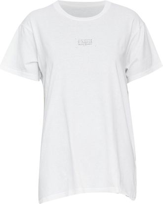Maison Margiela white cotton logo print tshirt