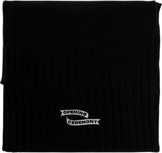 Opening Ceremony Sjaal met logo - Dames - Wintersjaals - Zwart - ONE Size - Wol - Accessoires