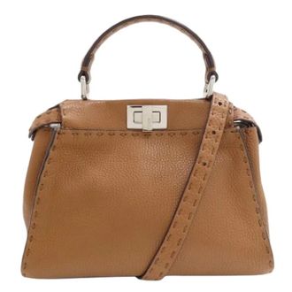 Fendi Pre-owned Peekaboo Handbag - Dames - Vintage Handtas - Bruin - ONE Size - Leer - Vintage