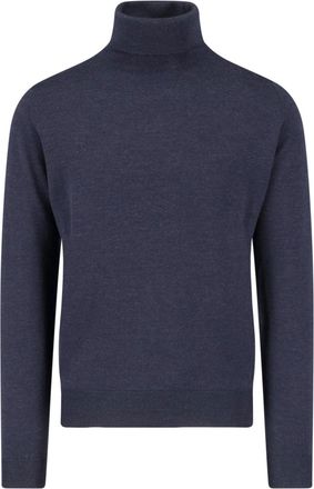 John Smedley Grey Merino Wool Turtleneck Sweater