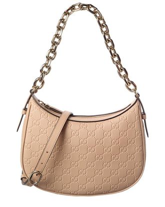 Gucci Gg Emblem Medium Leather Hobo Bag