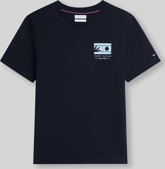 Tommy Hilfiger Regular Fit T-Shirt aus reiner Baumwolle in Marine, Gr&ouml;&szlig;e XXL