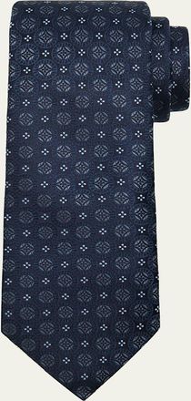 Brunello Cucinelli Mens Geometric Silk Tie