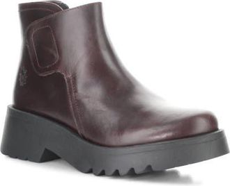 FLY London Mufe Platform Wedge Bootie in Wine at Nordstrom, Size 10-10.5Us