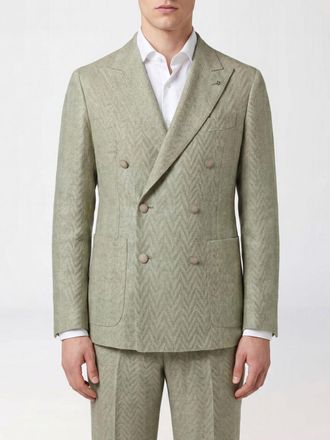 Tagliatore Blazer doppiopetto in misto lino e cotone con rever a lancia