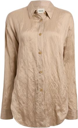 Khaite Goya Creased Shirt - Dames - Overhemden - Beige - M - Katoen - Overhemden