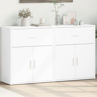 vidaXL Vidaxl - Aparador De Madera De Ingenier&iacute;a 2 Uds Blanco 60x31x70 Cm