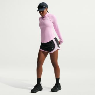 Nike Womens Tempo Dri-FIT Mid-Rise Brief-Lined Running Shorts in Black | HM6096-016