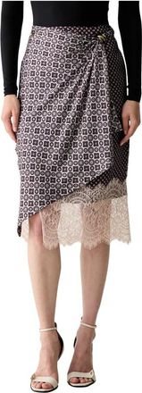 Liu Jo Midi rok met kanten details - Dames - Midirokken - Veelkleurig - XS - Polyester - Rokken