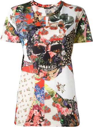 Alexander McQueen floral skull T-shirt - Multicolore