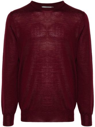 Canali Fijngebreide trui - Rood