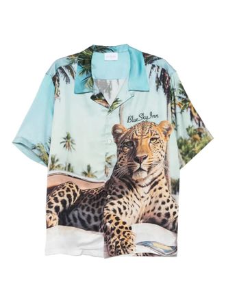 Blue Sky Inn leopard-print shirt - Green