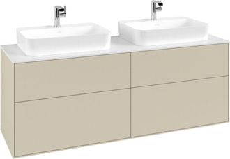 Villeroy & Boch Finion, Muebles De Ba&ntilde;o, 1600 X 603 X 501 Mm, Angular, Modelo Suspendido, En Madera, Para 2 Lavabos, Lacado Antracita Mate