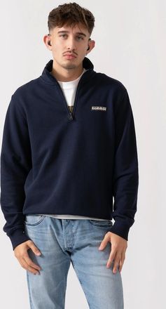 Napapijri Mens Napapijri Small Box Mens Half Zip Sweatshirt - Blue Marine 176 - Navy - Size: 38