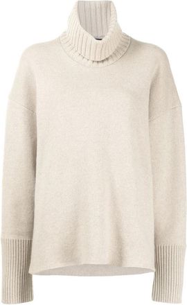 Proenza Schouler Oversized coltrui - Dames - Cashmere truien - Beige - L - Kasjmier - Truien & Vesten