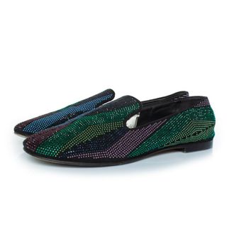 Giuseppe Zanotti Giuseppe Zanotti Pre-owned Womens Rhinestone loafers - Multicolour Suede - Size 38.5 EU/IT