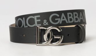 Dolce & Gabbana Cintura da bambino in pelle di vitello con logo lettering