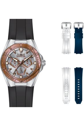 Invicta Speedway 51129 Herenhorloge - Quartz Uurwerk - Roestvrij Staal met Zilveren Wijzerplaat - 45 mm - Met Extra Bandjes