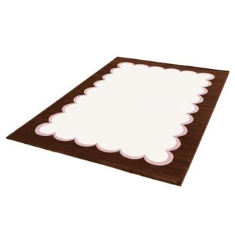 Sweeek Alfombra interior rosa y marr&oacute;n