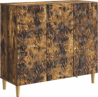 vidaXL Aparador Roble Ahumado 89 X 34,5 X 80 Cm Madera De Ingenier&iacute;a Vidaxl
