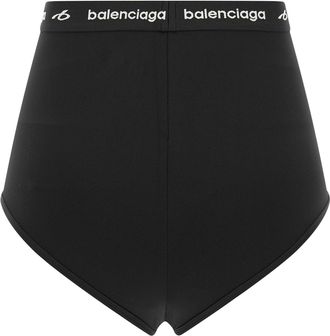 Balenciaga Logo-Embroidered Technical Briefs - Black