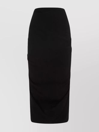 Dries Van Noten wool high-rise ruched midi skirt