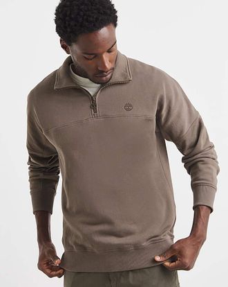 Timberland 1/4 Zip Sweatshirt - Brown