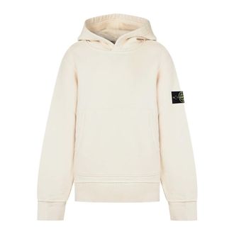 Stone Island Logo Patch Hoodie - male - Stone Island - Kids Sweatshirts - White - 8 Y - Kids