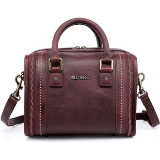 OLD TREND Mini Trunk Leather Crossbody Bag in Rusty Red at Nordstrom Rack