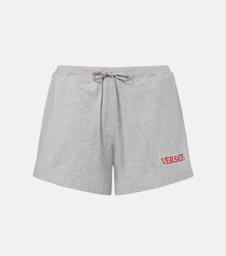 Versace Shorts de jersey de algod&oacute;n con logo