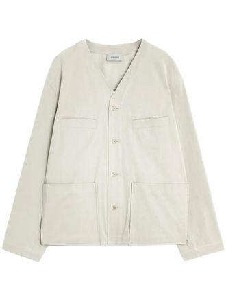 Christophe Lemaire collarless shirt jacket - Neutrals
