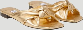 Jimmy Choo London Womens Leather Avenue Knot Flat In Gold