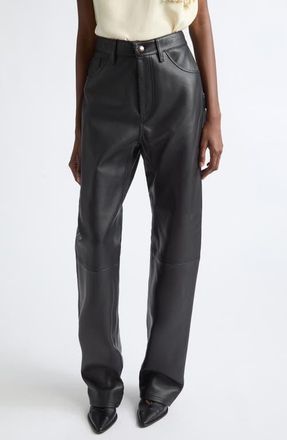 Altuzarra Mills Leather Pants in Black at Nordstrom, Size 36