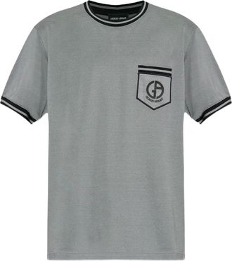 Giorgio Armani T-shirt con taschino - Grigio