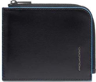 Piquadro Mens card holder with zipped coin pocket and Rfid protection - Heren - Portefeuilles - Zwart - ONE Size - Accessoires