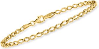 RS Pure by Ross-Simons 14kt Yellow Gold Oval-Link Bracelet
