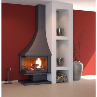 Focgrup Apola Ch21 10,5kw Chimenea De Le&ntilde;a De &Aacute;ngulo