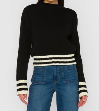 Velvet Heart Ridley Stripe Sweater In Black Vanilla Ice Stripe
