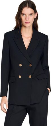Sandro Wool slim-fit suit jacket in Black at Nordstrom, Size 38 Eu