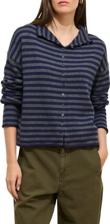 Alex Mill Taylor Stripe Cotton & Cashmere Cardigan in Navy/oxford at Nordstrom, Size Small