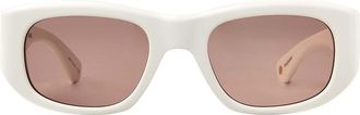 Garrett Leight LAGUNA SUN TEESPI/BOR Mens Sunglasses White Size 50