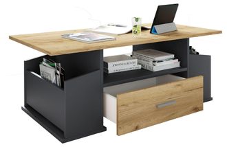 ebuy24 Ebuy24 - Mesa De Centro De Madera Vcm Con Suficiente Espacio De Almacenamiento Dimensiones Aprox. Al. 44 X An. 110 X T. 52 Cm Mesa De Sal&oacute;n Con Caj&oacute;n 